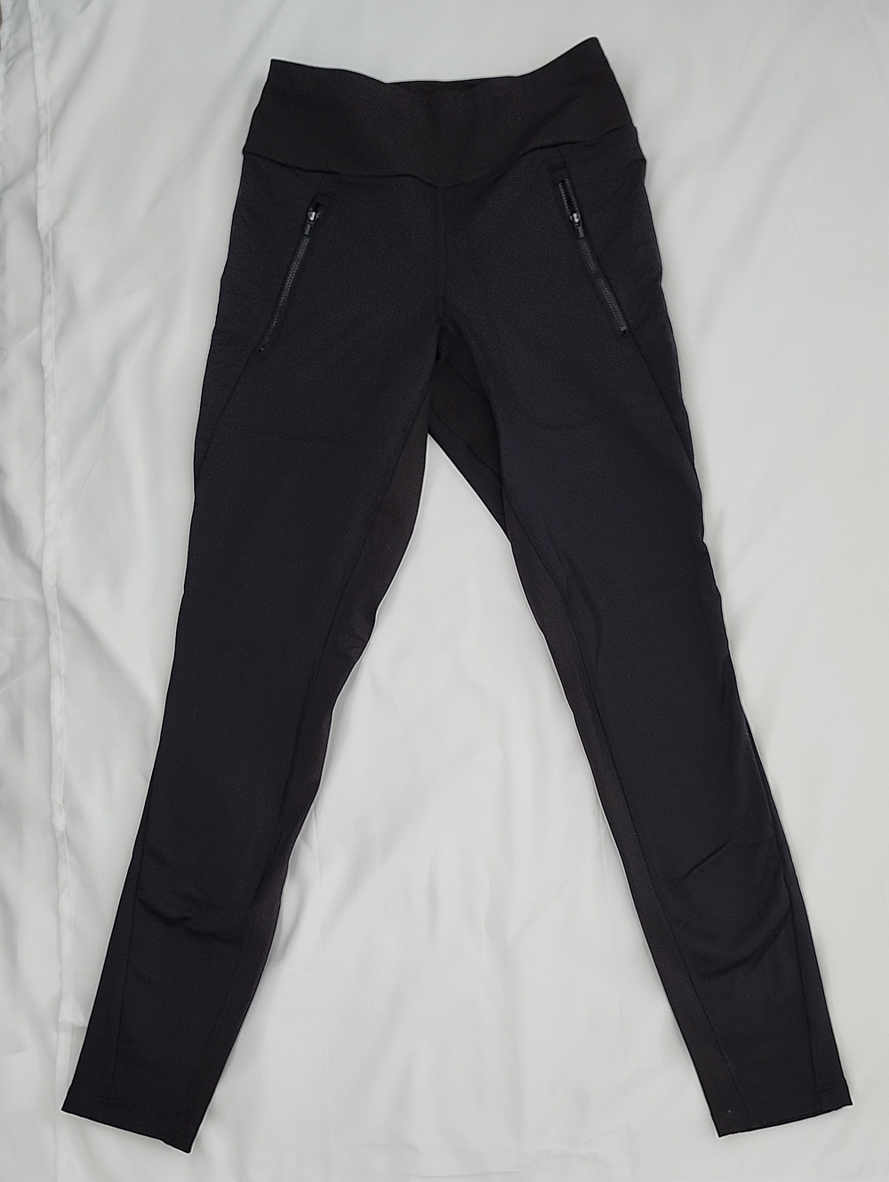 Athleta Black Performance Leggings with Zip Pockets